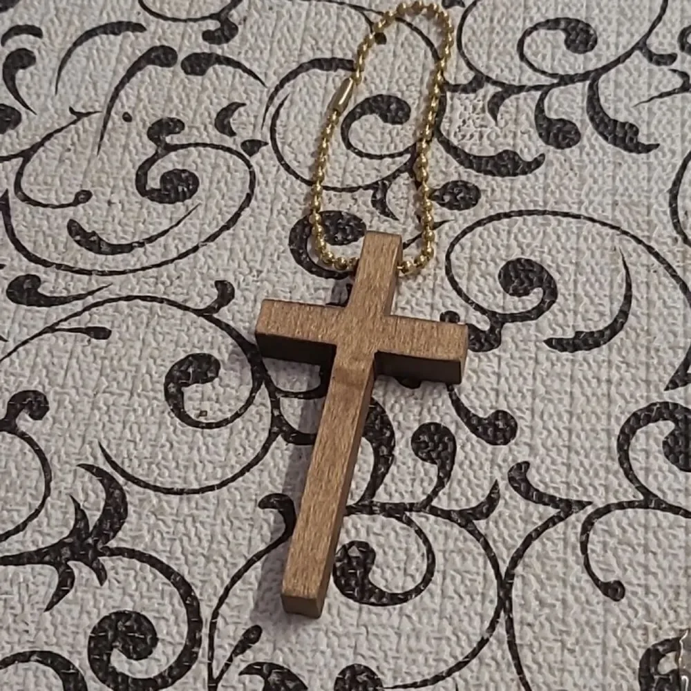 Wooden Cross Keychain